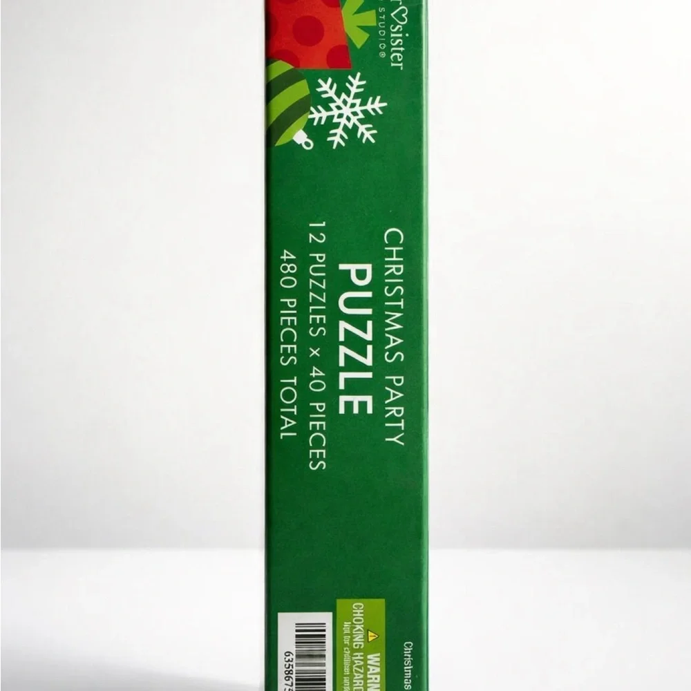 Festive Dog puzzles 12 Sets - Green and Red Christmas puzzles gifts